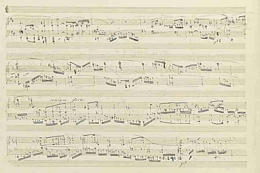 Chopin Sonata N. 3 Op. 58 Part 1 Pag. 6 Autograph Manuscript 