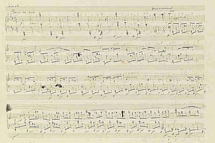 Chopin Sonata N. 3 Op. 58 Part 4 Pag. 1 Autograph Manuscript 