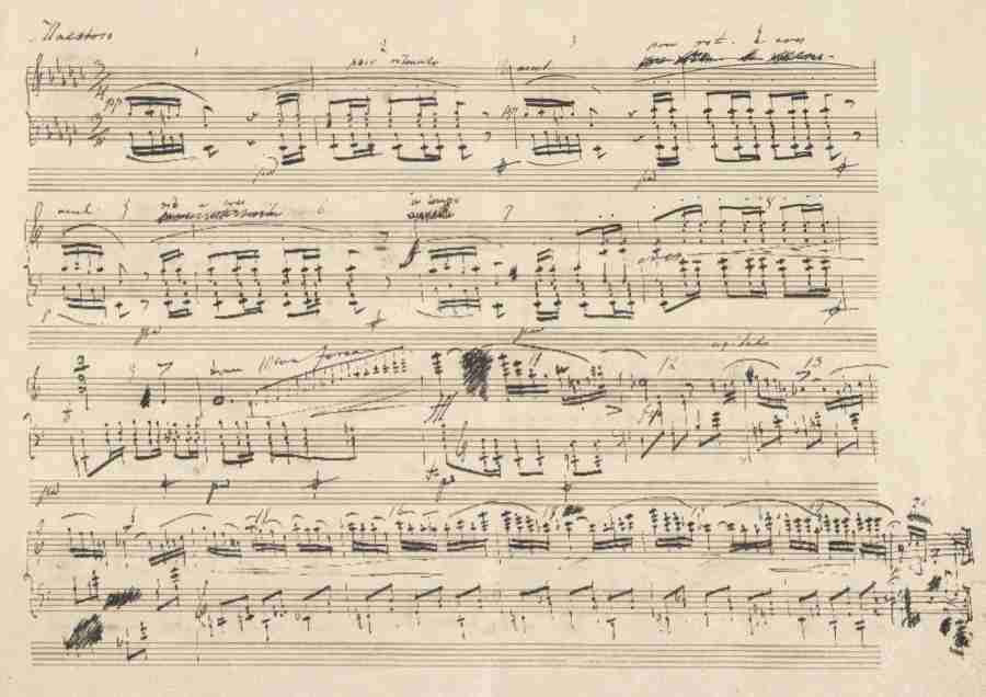Chopin Polonaise Op. 26 N. 2 Autograph Manuscript Pag. 1