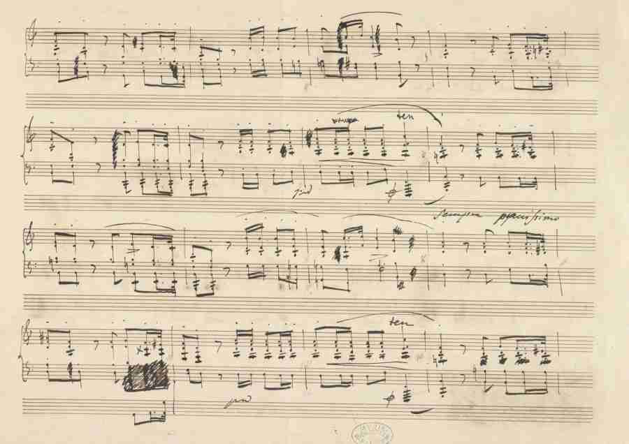 Chopin Polonaise Op. 26 N. 2 Autograph Manuscript Pag. 4