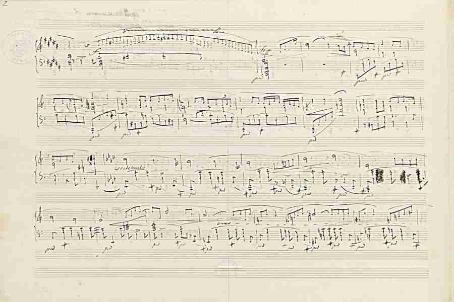 Chopin Nocturne Op. 62 N. 1 Autograph Manuscript Pag. 2
