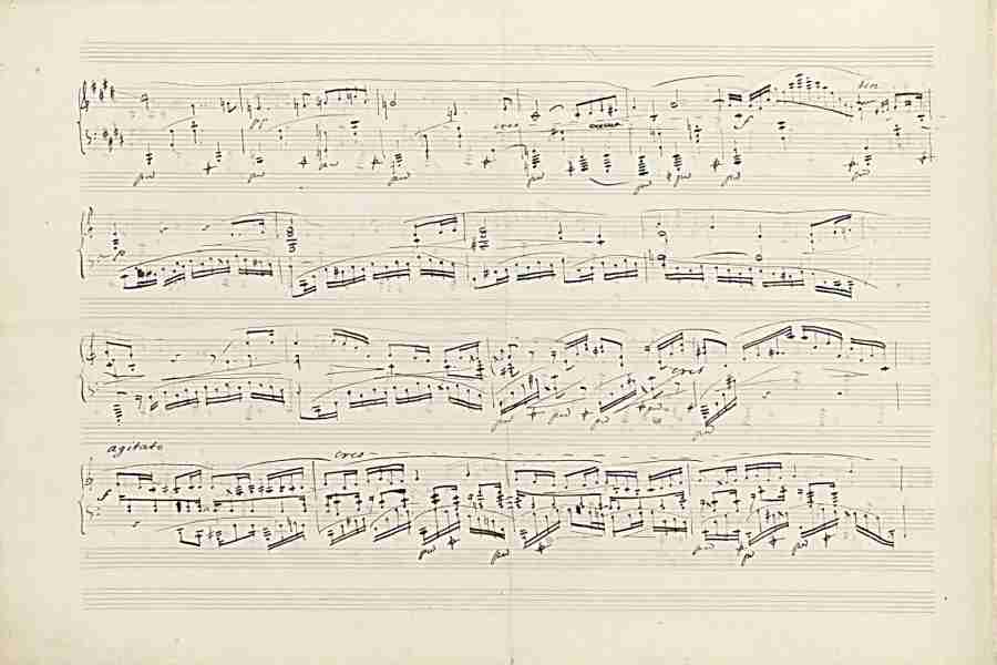 Chopin Nocturne Op. 62 N. 2 Autograph Manuscript Pag. 2