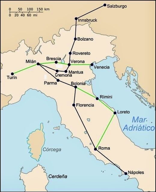 Mozart's travels in Italy